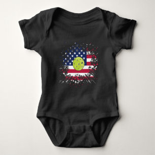 Pickleball American Flagga US Racket Paddle Boll T Shirt