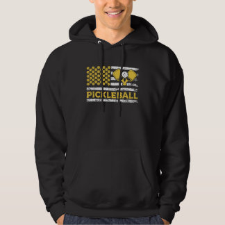 Pickleball American Paddle Sports Flag Athletic Pl Hoodie
