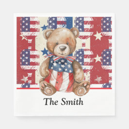 Pickleball American Tema för 4 juli Pappersservett