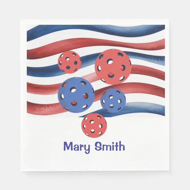 Pickleball  American themed for 4th July  Pappersservett (Framsidan)