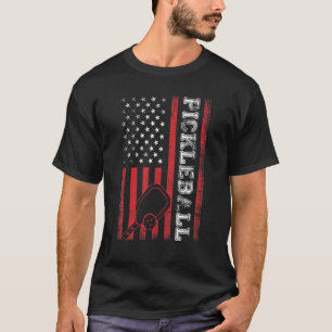 Pickleball Amerikansk USA Flagga Patriotisk Cool P T Shirt