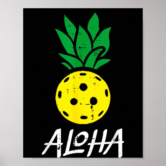 Pickleball ananas aloha pickle boll hawaii män poster (Framsidan)
