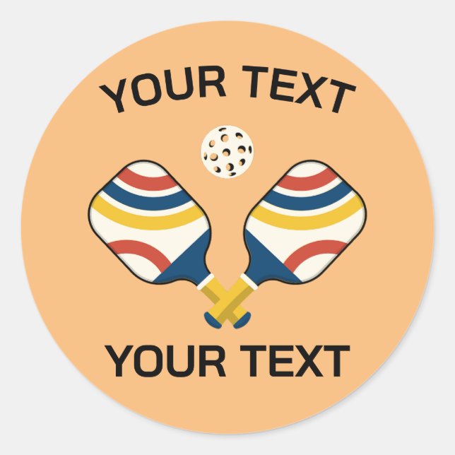 Pickleball-Anpassningsbar Runt Klistermärke (Framsida)