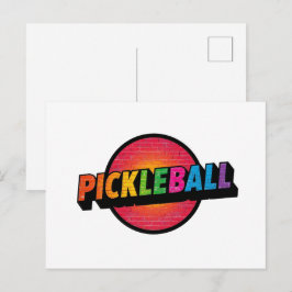 Pickleball anslagskort design svart och vit meddelande vykort