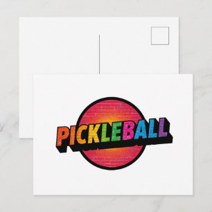 Pickleball anslagskort design svart och vit meddelande vykort