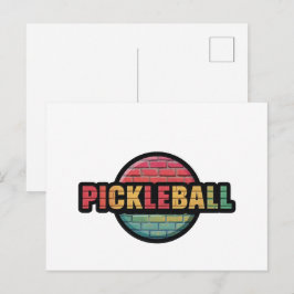 Pickleball anslagskort design svart och vit meddelande vykort