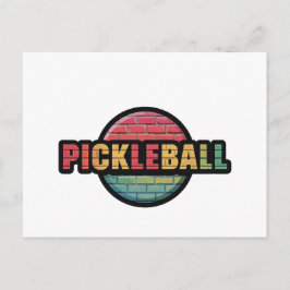 Pickleball anslagskort design svart och vit meddelande vykort