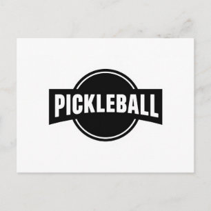 Pickleball anslagskort design svart och vit meddelande vykort