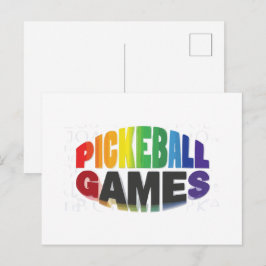 Pickleball anslagskort design svart och vit meddelande vykort
