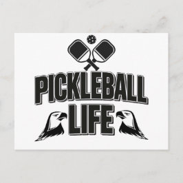 Pickleball anslagskort design svart och vit meddelande vykort
