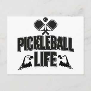 Pickleball anslagskort design svart och vit meddelande vykort