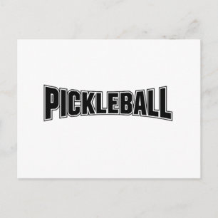 Pickleball anslagskort design svart och vit meddelande vykort