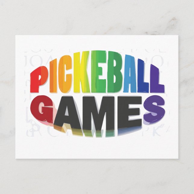 Pickleball anslagskort design svart och vit vykort (Framsida)