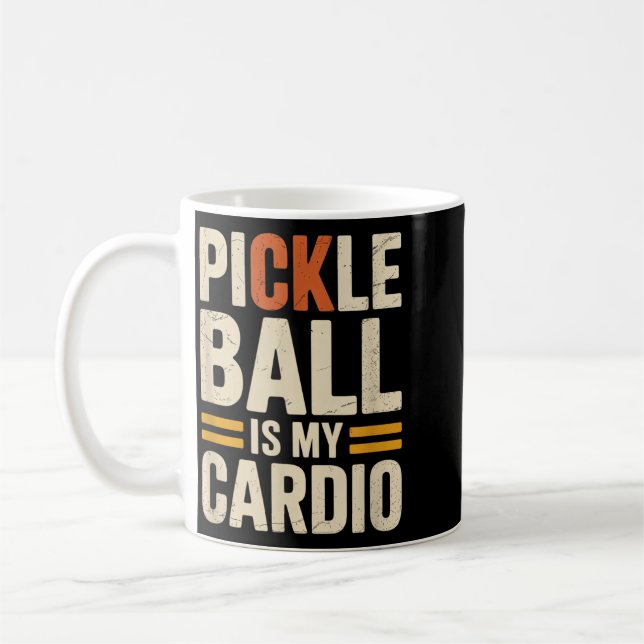Pickleball är kondition rolig spelare humor sarkas kaffemugg (Vänster)