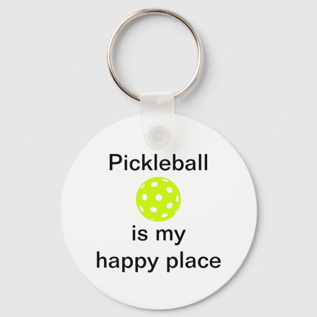 Pickleball är min Lycklig Ställe Nyckelring (Framsida)