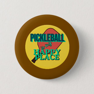 Pickleball är min lyckliga plats humor knapp