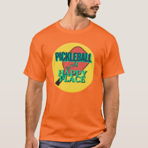 Pickleball är min lyckliga plats humor t shirt