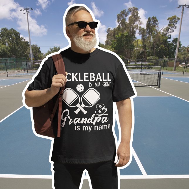 Pickleball är min morfar min Namn Black T Shirt (Skapare uppladdad)