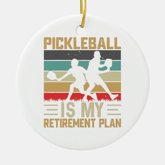 Pickleball är min Pension-plan. Julgransprydnad Keramik (Framsidan)