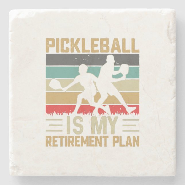 Pickleball är min Pension-plan. Stenunderlägg (Framsidan)