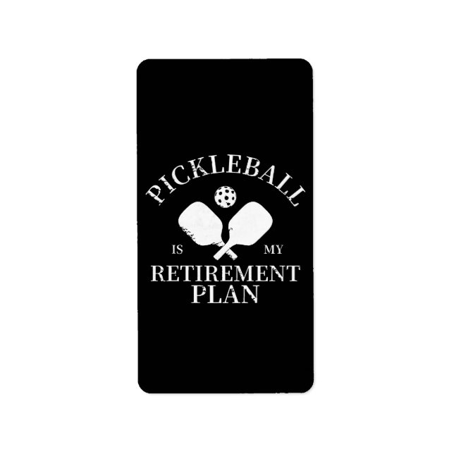pickleball är min pensionsplan adressetikett (Framsidan)