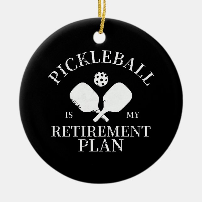 pickleball är min pensionsplan julgransprydnad keramik (Framsidan)