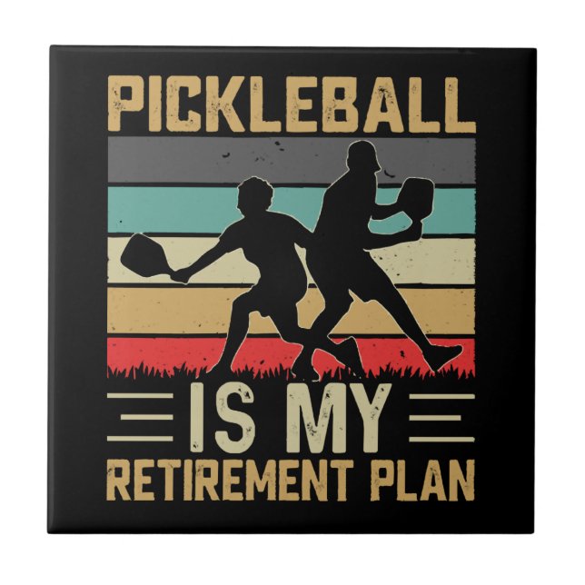 Pickleball är min pensionsplan Rolig Pickleball  Kakelplatta (Framsidan)
