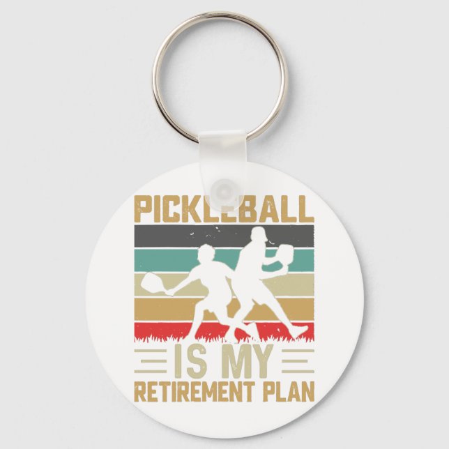 Pickleball är min pensionsplan Rolig Pickleball  Nyckelring (Framsida)