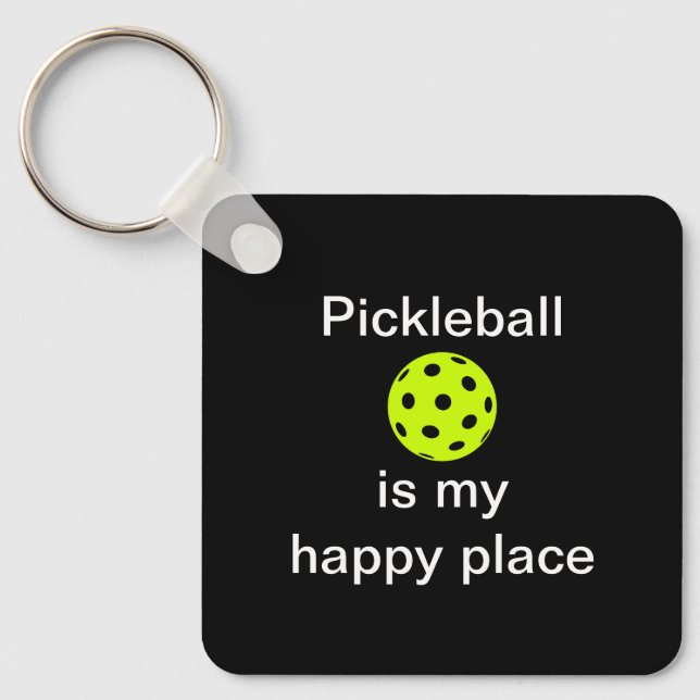 Pickleball är mitt Ställe-torget Lycklig Nyckelring (Framsida)