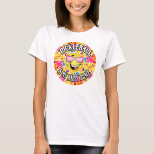 Pickleball är My Lycklig Ställe - färggrafik T Shirt