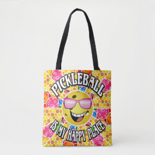 Pickleball är Tote Bag Lycklig Ställe Tygkasse