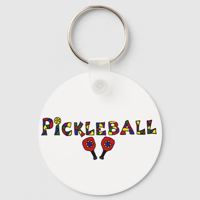 Pickleball Art Brev Nyckelring (Framsida)