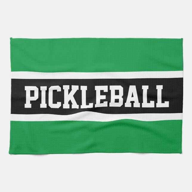 PICKLEBALL Athletic Bright Grönt Black Rand Kökshandduk (Horisontell)