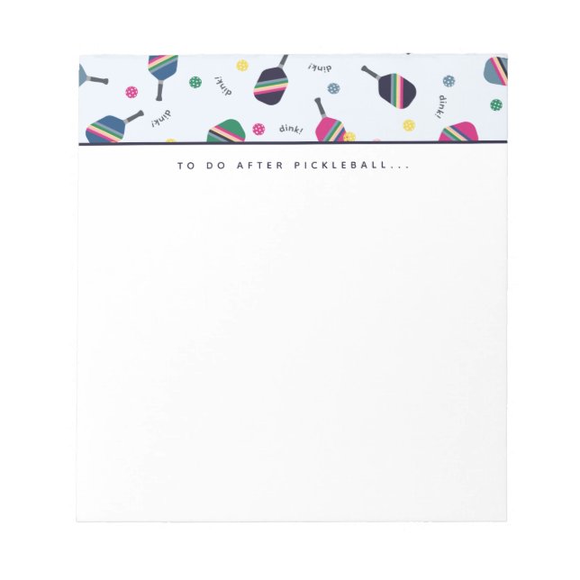 Pickleball att göra efter Pickleball Dink-Anteckni Anteckningsblock (Framsida)