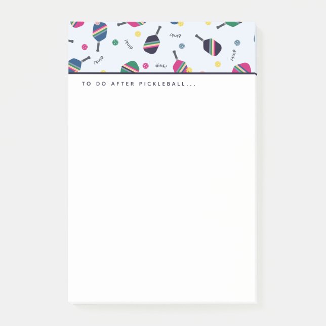 Pickleball att göra efter Pickleball Dink Post-it Block (Framsida)