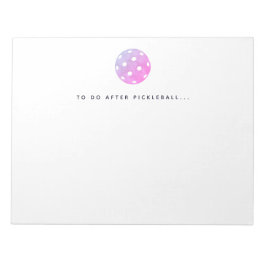 Pickleball att göra efter Pickleball Player-Anteck Anteckningsblock