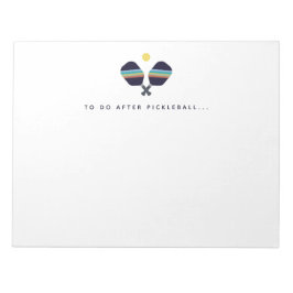 Pickleball att göra efter Pickleball Player-Anteck Anteckningsblock