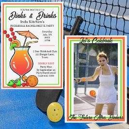 Pickleball Bachelorette Bröllop Dinks & Drinks Inbjudningar