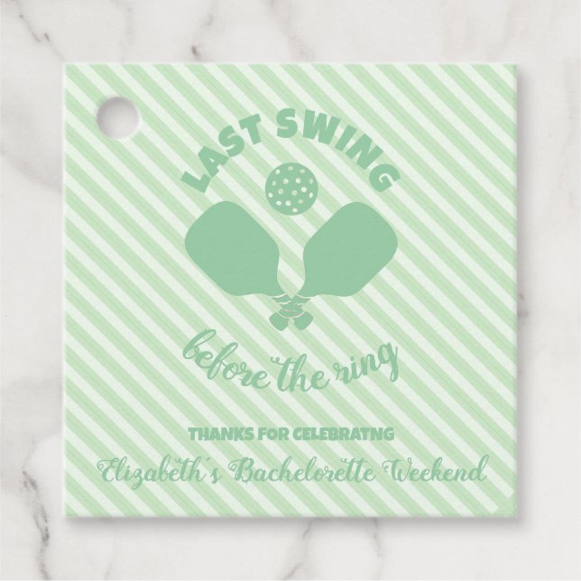 Pickleball Bachelorette Weekend Gåvor Etiketter (Framsida)
