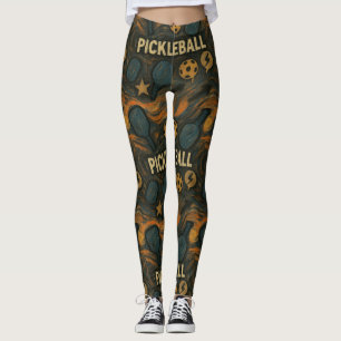 Pickleball-bakgrunden till Skräm Art Leggings