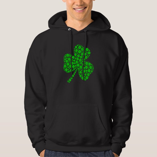 Pickleball Ball Shamrock C St Patrick's Day Men Hoodie (Framsida)