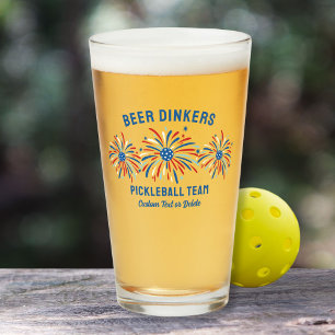 Pickleball Beer Drinkers Patriotic 4 juli Glaskopp