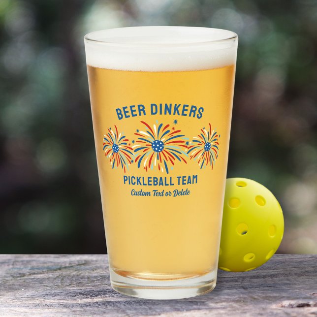 Pickleball Beer Drinkers Patriotic 4 juli Glaskopp (Skapare uppladdad)