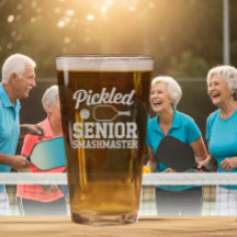 Pickleball Beer Glass Funny Smashmaster Pension