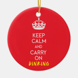 Pickleball Behålla-lugn och fortsätt med anpassnin Julgransprydnad Keramik