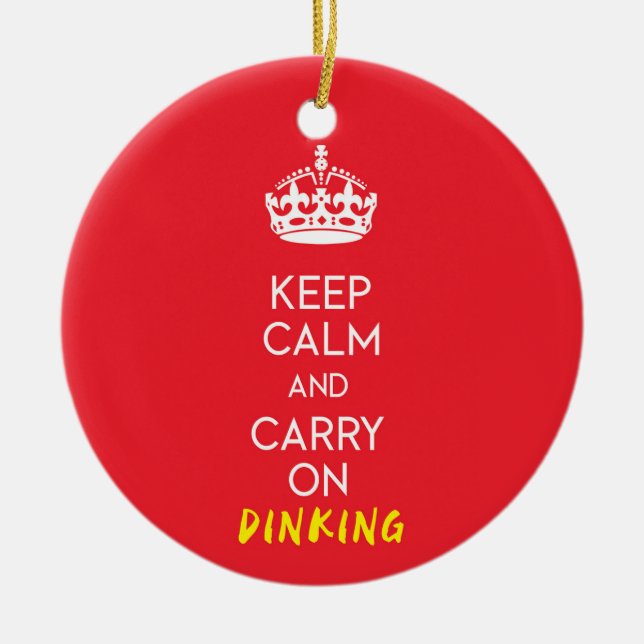 Pickleball Behålla-lugn och fortsätt med anpassnin Julgransprydnad Keramik (Framsidan)