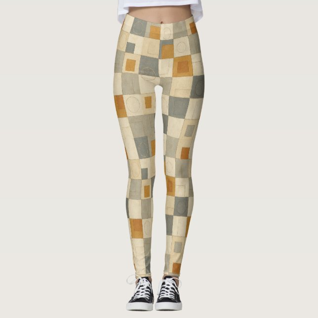 Pickleball Ben Nicholson Inspired Abstrakt Leggings (Framsida)