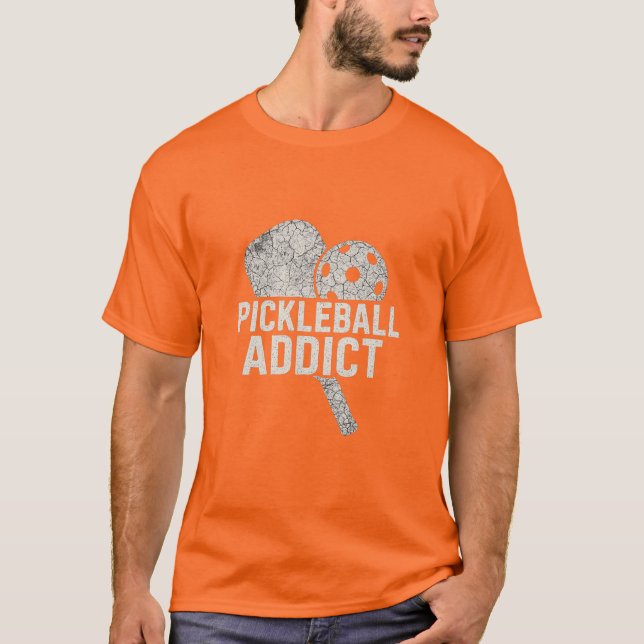 Pickleball-beroende Premium T Shirt (Framsida)