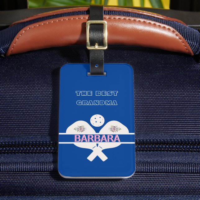 Pickleball Best Grandma Blommigt Paddle Bagagebricka (Framsida Insitu 2)