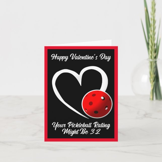 Pickleball-betyg Valentine Heart Blue Pickleball  Kort (Framsida)